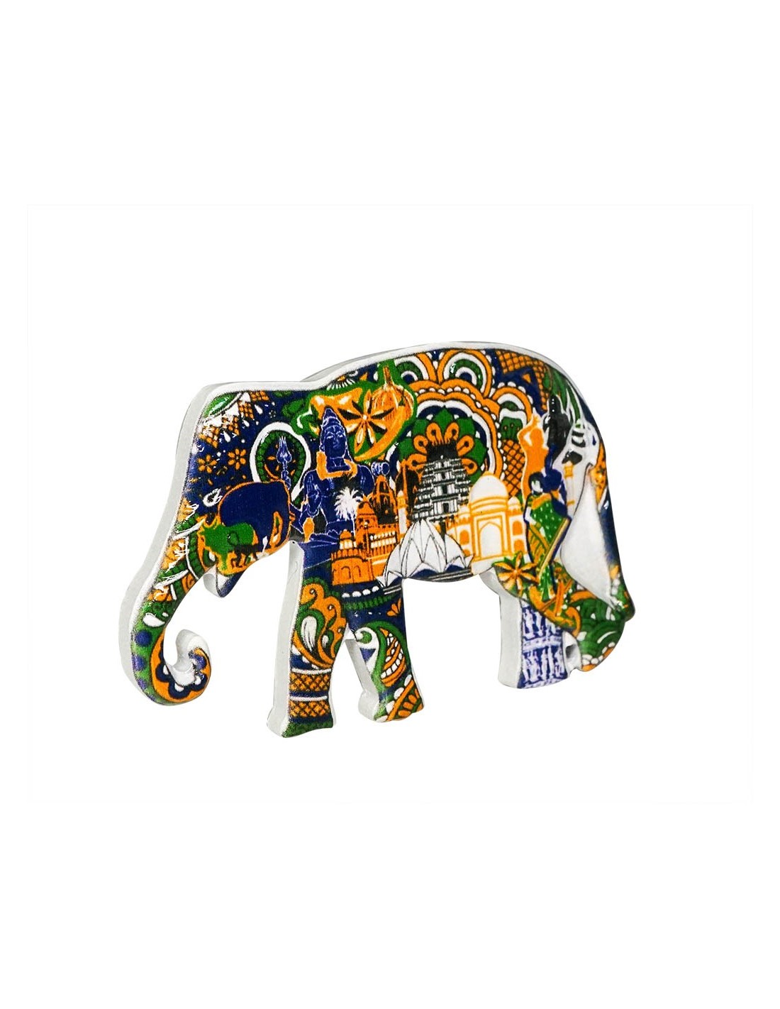 India Traditional Symbols, Elephant Shape - 3D Resin Fridge Magnet